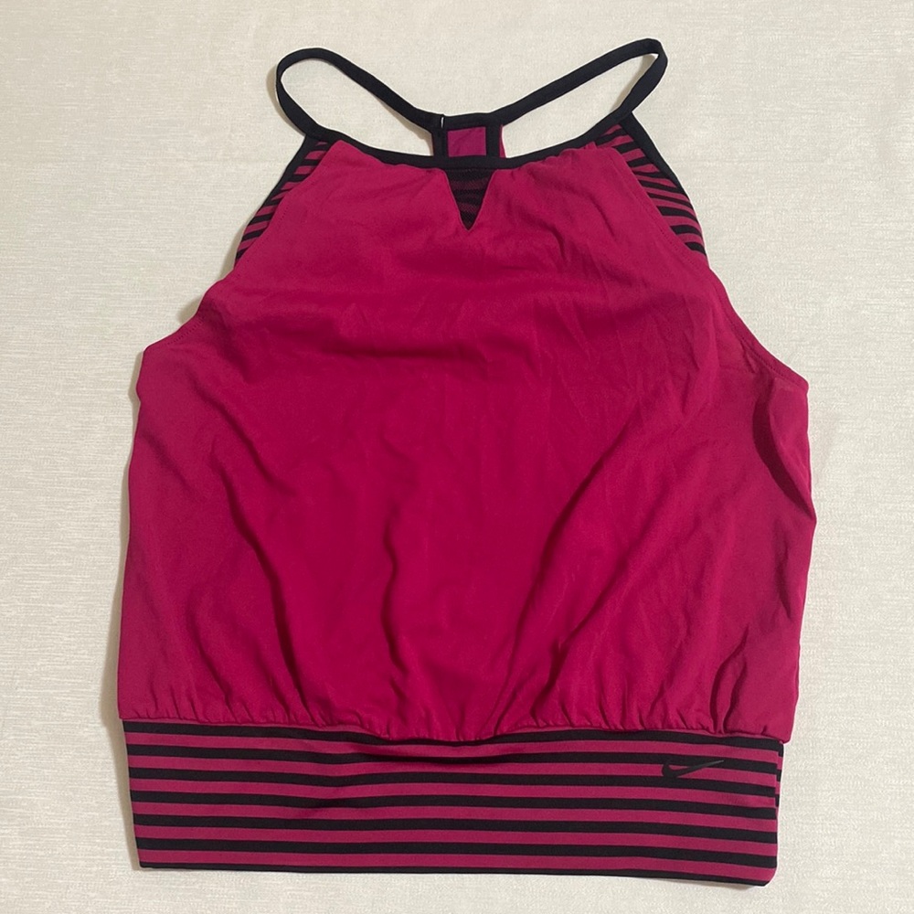 NIKE Women's Laser Stripe Layered Racerback Tankini Top Size S